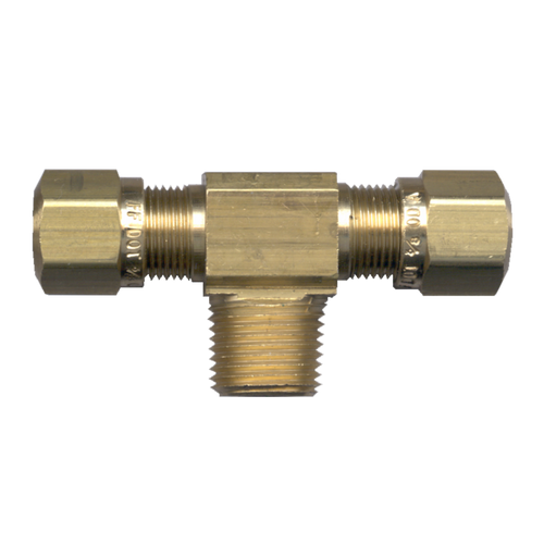 5/8 x 5/8 x 1/2" Brass DOT Poly Line Compression - DOT Poly Line Compression - Male NPT Tee   1472-10D