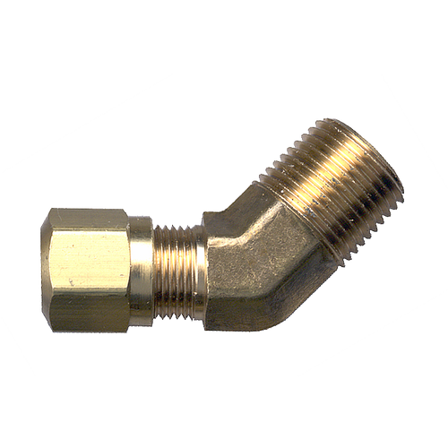 1/2 x 1/4" Brass DOT Poly Line Compression - Male NPT 45° Elbow  1474-8B
