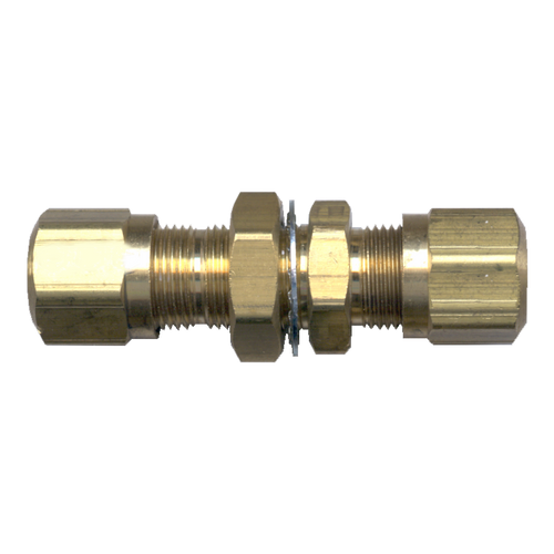 3/8" Brass DOT Poly Line Compression Bulkhead Union  1477-6