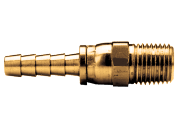 3/8 x 1/4" Brass Hose Barb - Male NPT Swivel Coupler   1925-6B