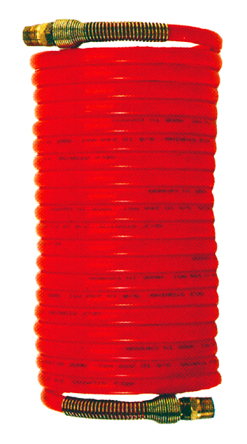 1/2" x 100' Male NPT Swivel - Co-Polymer Self-Storing Coiled Air Hose Assembly  1935-8-100