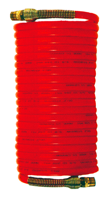 1/4" x 12' Male NPT Swivel - Polyurethane Self-Storing Coiled Air Hose Assembly  1936-4-12