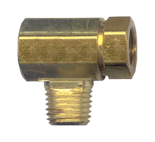 1/4 x 1/4" Brass Dual Female SAE 45° Inverted Flare - Male NPT Tee  2000