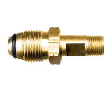 .885"-14 x 9/16"-18 LH  Brass Male POL (CGA510) - Male Weld Thread Propane Tailpiece Assembly  2018-L