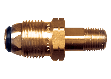 .885"-14 x 9/16"-18 LH  Brass Male POL (CGA510) - Male Weld Thread Propane Excess Flow Tailpiece Assembly  2019-L