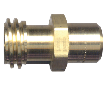 1-1/4 x 3/8" Brass Male ACME - Female NPT Fork Lift Propane Adapter w/Check Valve  2089