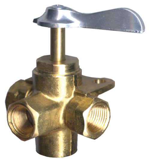 1/4" Brass Female NPT 4-Way Selector Valve w/Mount Bracket  2102-B