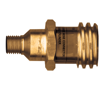 1-5/16" (F..885"-14) x 1/4" Brass Male QCC1/Female POL (CGA510) - Male NPT Propane Adapter  2399