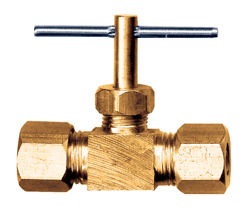 1/4" Brass Metal Line Compression Needle Valve  3062-4