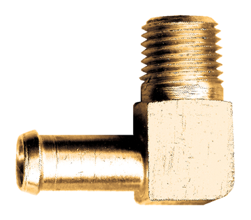 5/8 x 3/8" Brass Fuel Line Hose Barb - Male 90° NPT Connector  339-10C