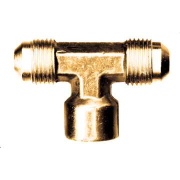 1/4 x 1/4 x 1/4" Brass Male 45° SAE Flare - Male 45° SAE Flare - Female NPT  Tee  36-4B