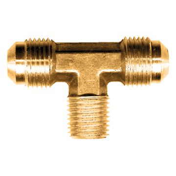1/2 x 3/8" Brass Male 45° SAE Flare - Male 45° SAE Flare - Male NPT Tee  45-8C