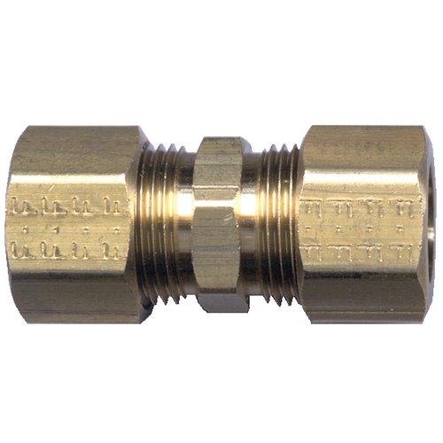 3/8" Brass Poly Tube Compression w/Fixed Insert Union   462-6