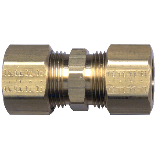 1/2 x 3/8" Brass Poly Tube Compression w/Fixed Insert Reducing Union   462R-86