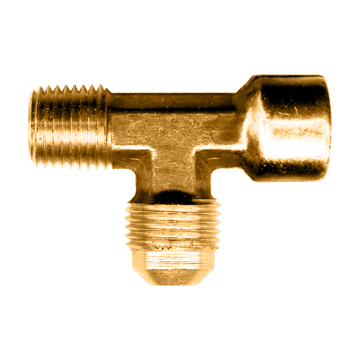 1/4 x 1/8 x 1/4" Brass Female 45° SAE Flare - Male NPT  - Male 45° SAE Flare Tee  53-4A