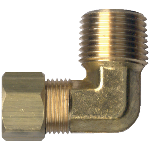 3/8 x 1/8" Brass Compression - Male NPT  90° Elbow  69-6A