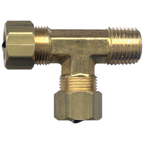 3/8 x 1/8 x 3/8" Brass Compression - Male NPT  - Compression Tee  71-6A