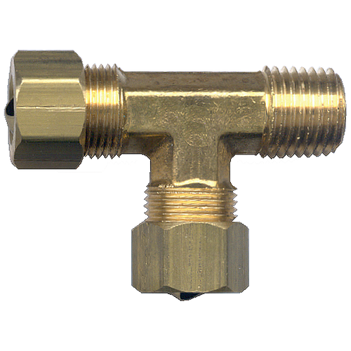 3/8 x 1/4 x 3/8" Brass Compression - Male NPT  - Compression Tee  71-6B