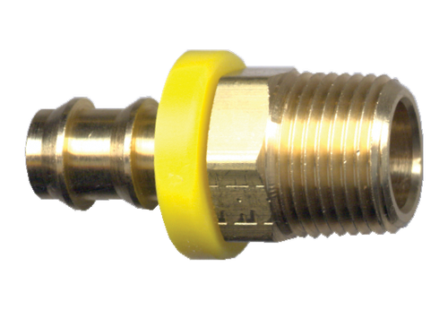 1/4 x 1/4" Brass Grip-Tite Hose Barb - Male NPT Connector  725-4B