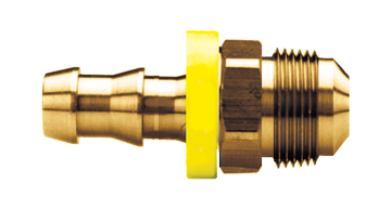 1/2 x 1/2" Brass Grip-Tite Hose Barb - Male 45° SAE Connector  727-88