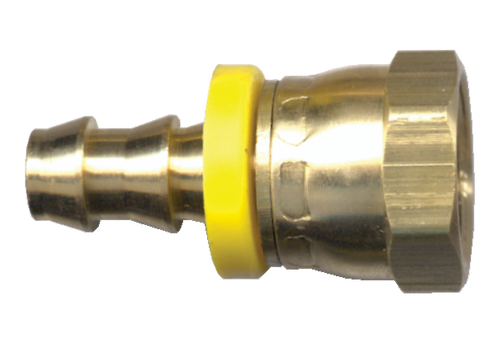 3/8 x 1/4" Brass Grip-Tite Hose Barb - Female Swivel NPSM w/Ball Seat Connector  731-6B