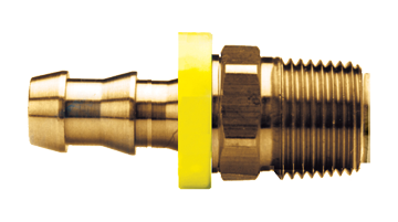 1/4 x 1/4" Brass Grip-Tite Hose Barb - Male 45° SAE Inverted Flare Connector  735-44