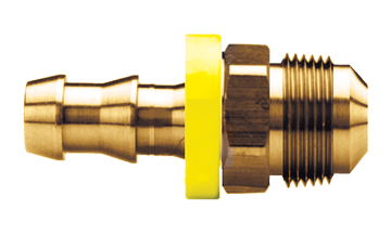 1/4 x 1/4" Brass Grip-Tite Hose Barb - Male 37° JIC Connector  737-44