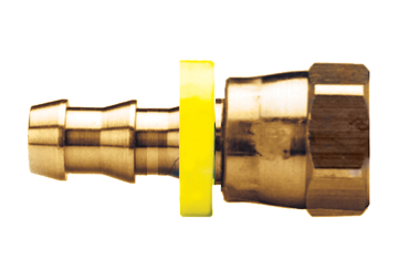 1/4 x 1/4" Brass Grip-Tite Hose Barb - Female Swivel 37° JIC Connector  738-44
