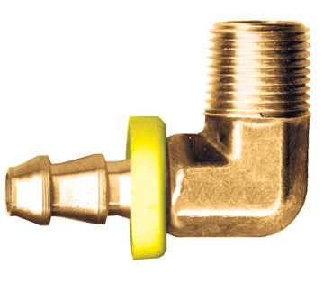 1/2 x 1/2" Brass Grip-Tite Hose Barb - Male NPT 90° Elbow  739-8D