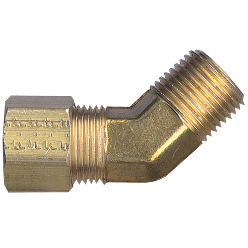 1/2 x 3/8" Brass Compression - Male NPT 45° Elbow  74-8C