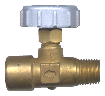 1/4" Brass Male NPT - Female NPT Reverse Flow Precision Needle Valve  850-BRF