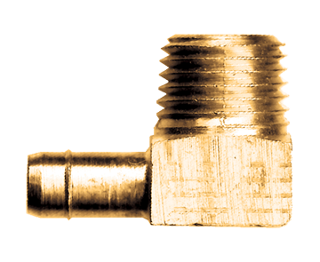 3/8 x 1/8" Brass Ring Type Hose Barb - Male NPT 90° Elbow  969-6A