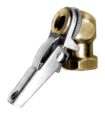 1/4" Brass Female NPT - Locking Schrader Valve Ball Chuck  BC-B-LH