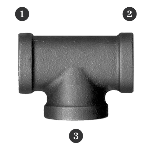1/4" Sch. 40 Black Iron Female NPT Tee  BI-101-B