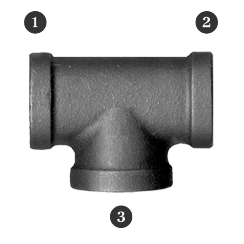 1/2" Sch. 40 Black Iron Female NPT Tee  BI-101-D