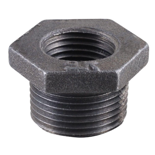 1 x 3/8" Sch. 40 Black Iron Male NPT - Female NPT Reducing Hex Bushing  BI-110-HC