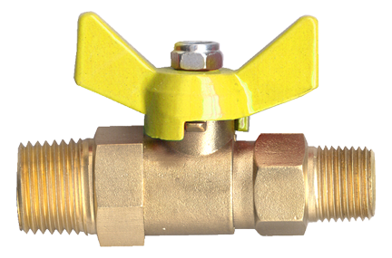 1/2 x 3/8" Brass 200 PSI Male NPT - Male NPT Utility Valve  BV1122-DC