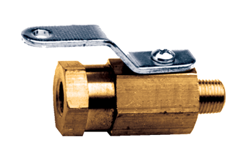 1/4 x 1/4" Brass 600 PSI Female NPT - Male NPT Miniature Ball Valve  BV3120-B
