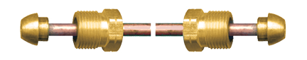 1/4 x 36" Copper Tube - Brass Male Short Nose POL (CGA510) - Male Short Nose POL (CGA510) Pigtail  CP-2036