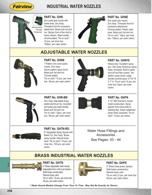 3/4"-11.5 Pistol Grip 10-Pattern Water Hose Spray Nozzel  GHN10