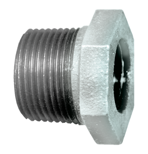 2-1/2 x 1-1/2" Sch. 40 Galvanized Male NPT - Female NPT Reducing Hex Bushing  GI-110-NK