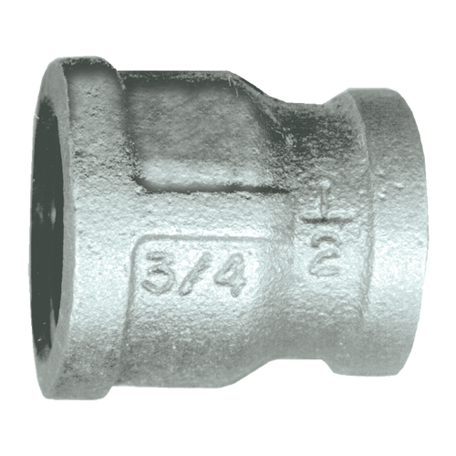 2 x 1-1/2" Sch. 40 Galvanized Iron Female NPT Reducer Coupler  GI-119-MK