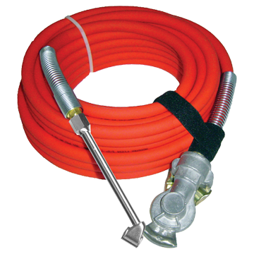 3/8" x 50' Red Superflex Air Hose - Univesal Glad Hand - Dual Foot Air chuck Assembly   GL6RED-50GHU-DF