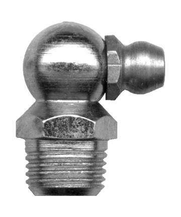 M8-1.0 x 18mm Steel Male Metric 90° Grease Nipple  GNM-490