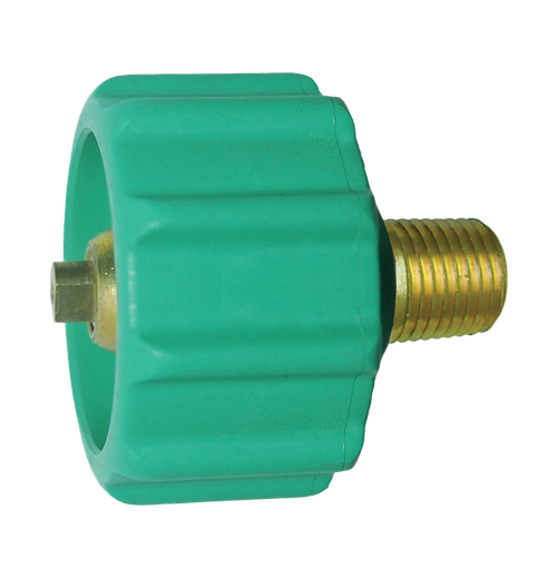 Green Nylon Female QCC1 - Brass Male NPT Tailpiece - 400,000 BTU  GR-1B-400