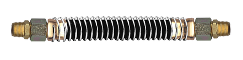 3/8 x 13.62" Black Rubber DOT SAE J1402 Air Brake Hose Assembly w/Spring Guard  HAB-6-13.62CD-SG