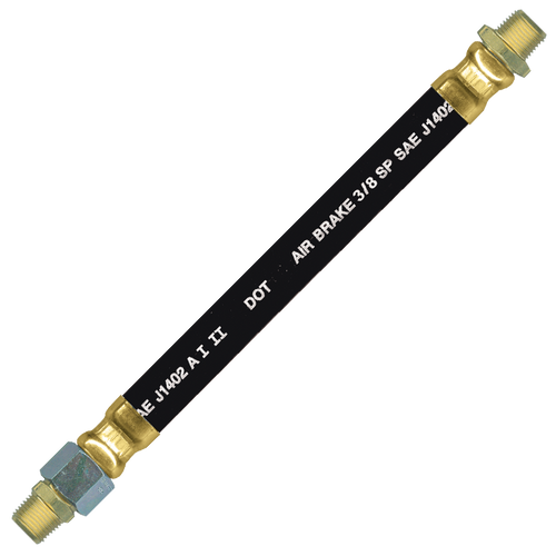 3/8 x 48" Black Rubber DOT SAE J1402 Air Brake Hose Assembly  HAB-6-48C