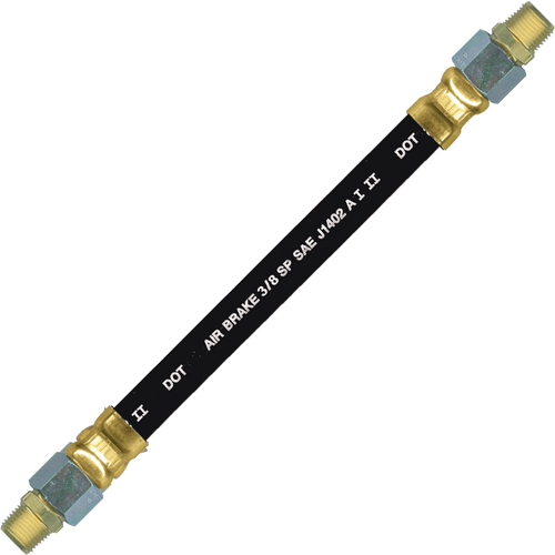 3/8 x 52" Black Rubber DOT SAE J1402 Air Brake Hose Assembly  HAB-6-52C-SW