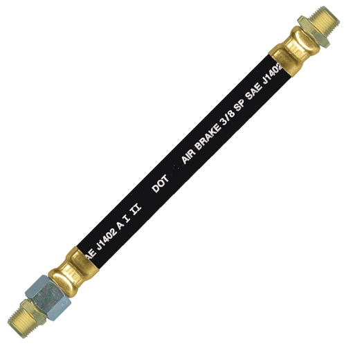 3/8 x 64" Black Rubber DOT SAE J1402 Air Brake Hose Assembly  HAB-6-64C