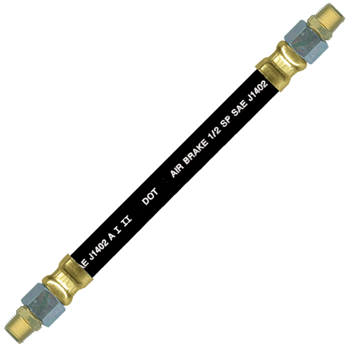 1/2 x 28" Black Rubber DOT SAE J1402 Air Brake Hose Assembly  HAB-8-28C-SW